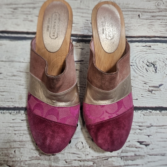 Coach pink wood clog heels - Picture 2 of 16